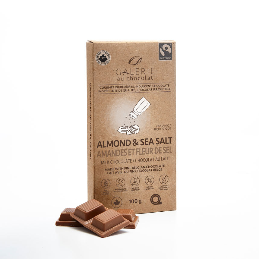 Galerie Au Chocolat Milk Chocolate Almond & Sea Salt (100g) - Lifestyle Markets