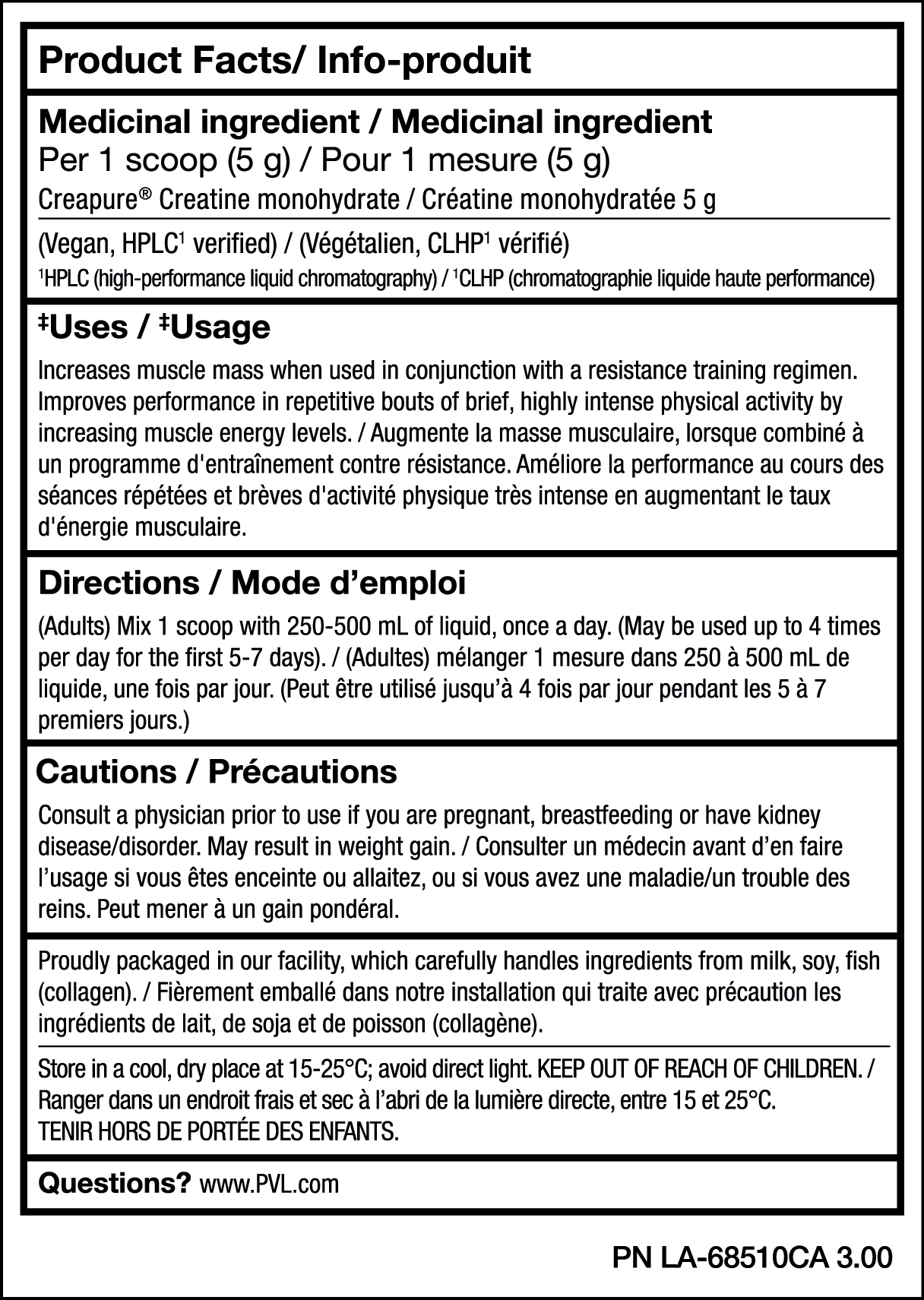 PVL 100% Creapure German Creatine (410g)