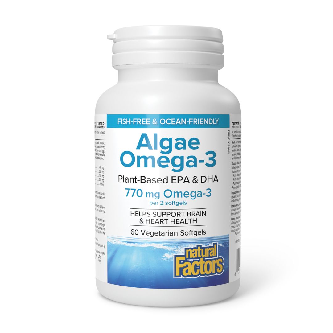 Natural Factors Algae Omega-3 Plant-Based EPA & DHA (60VSgels) - Lifestyle Markets