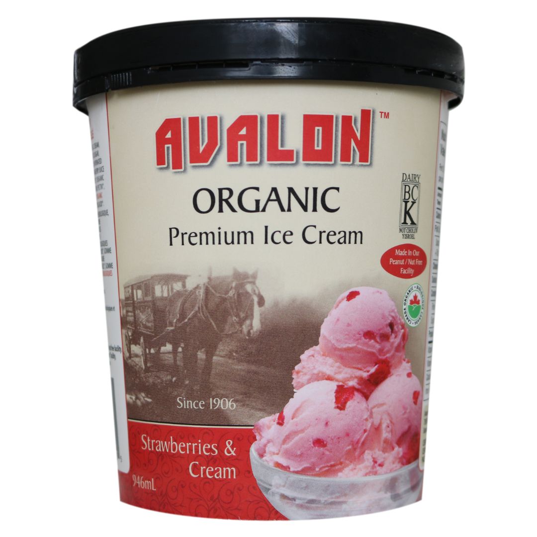 Avalon Organic Ice Cream - Strawberry & Cream (946ml) - Lifestyle Markets