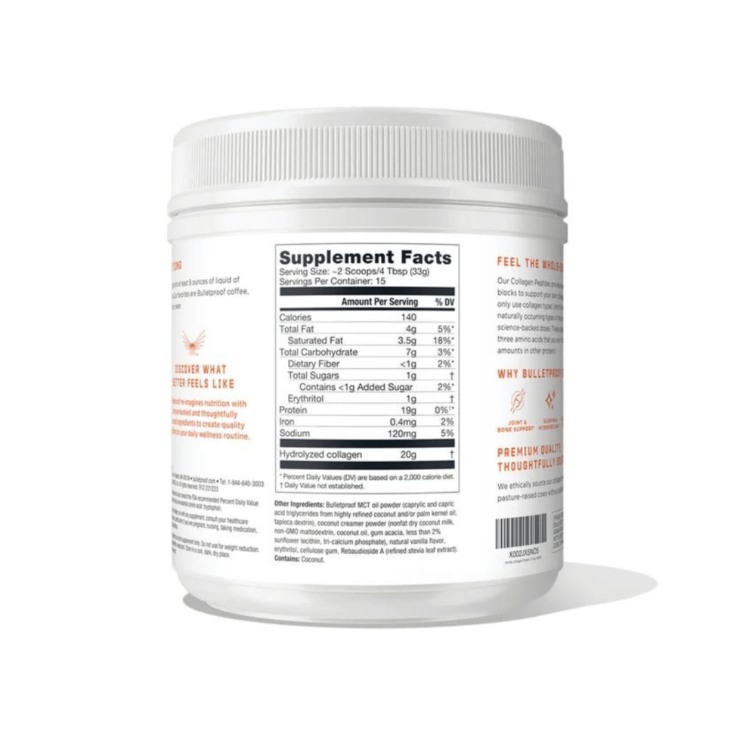 Bulletproof Collagen Peptides - Vanilla (405g) - Lifestyle Markets