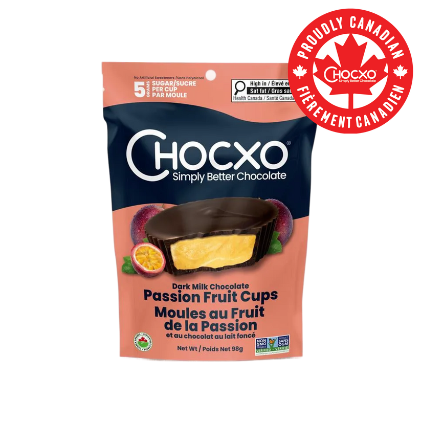 ChocXo Dark Milk Chocolate Passion Fruit Cups (98g)