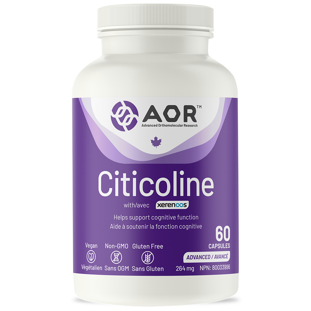 AOR Citicooline supplement bottle on a white background