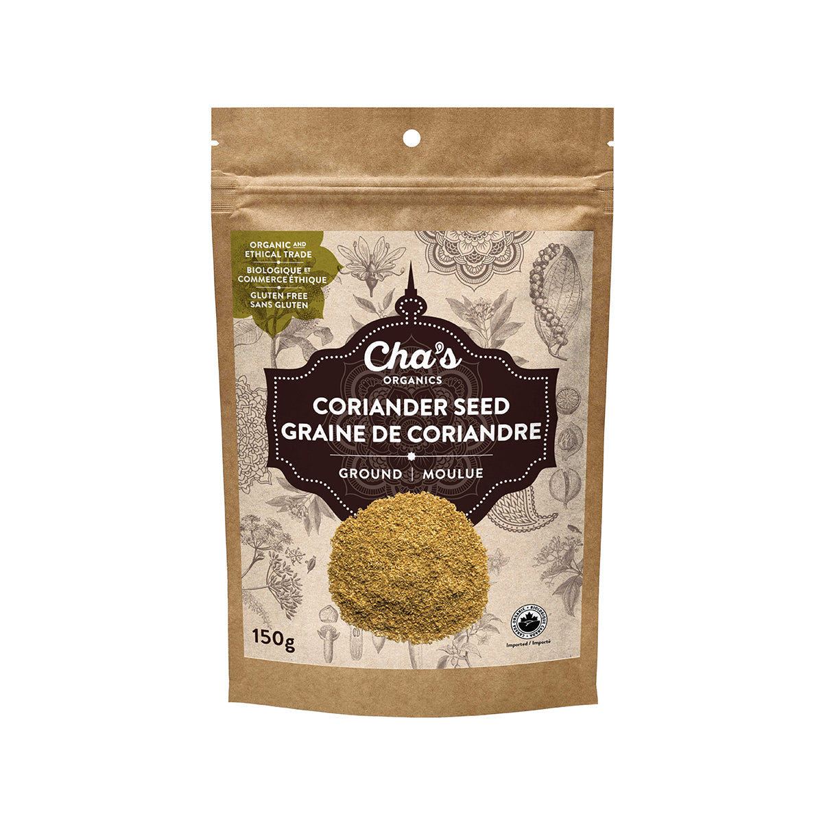 Cha's Organics Ground Coriander Seed (150g)