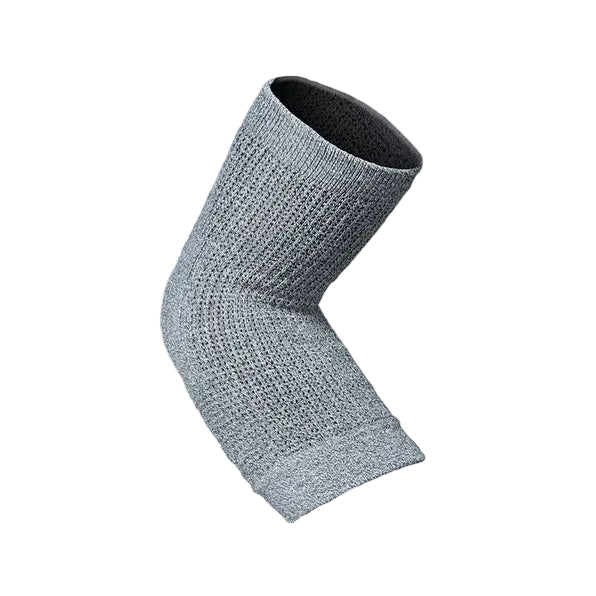 Gray textured knee brace on a light gray background