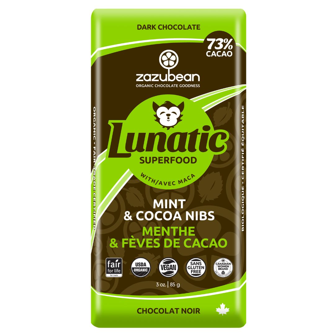 Zazubean Lunatic - Mint & Cocoa Nibs (85g) - Lifestyle Markets