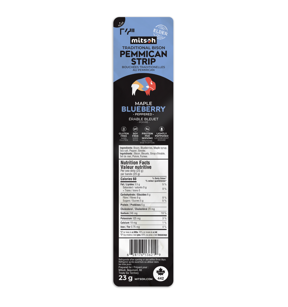 Mitsoh Pemmican Strips - Maple Blueberry (23g)