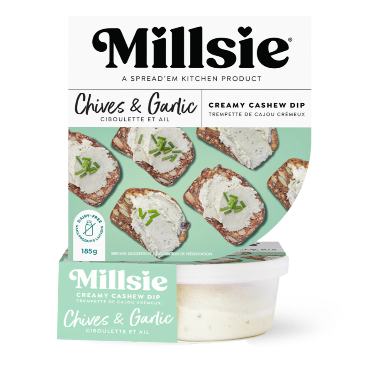 Millsie Cashew Dip - Chives & Garlic (185g)