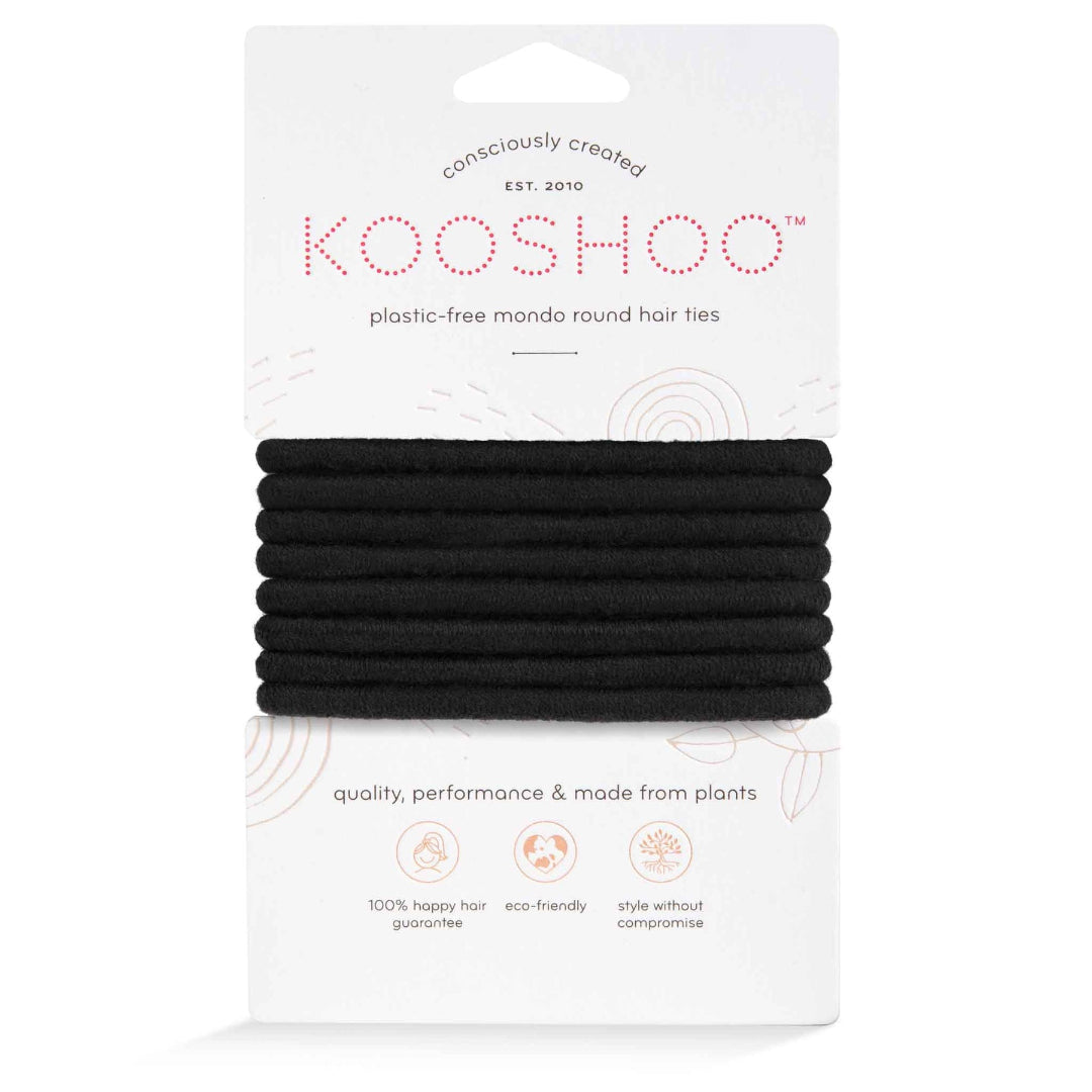 Kooshoo Plastic-Free Round Mondo Hair Ties Black - Lifestyle Markets