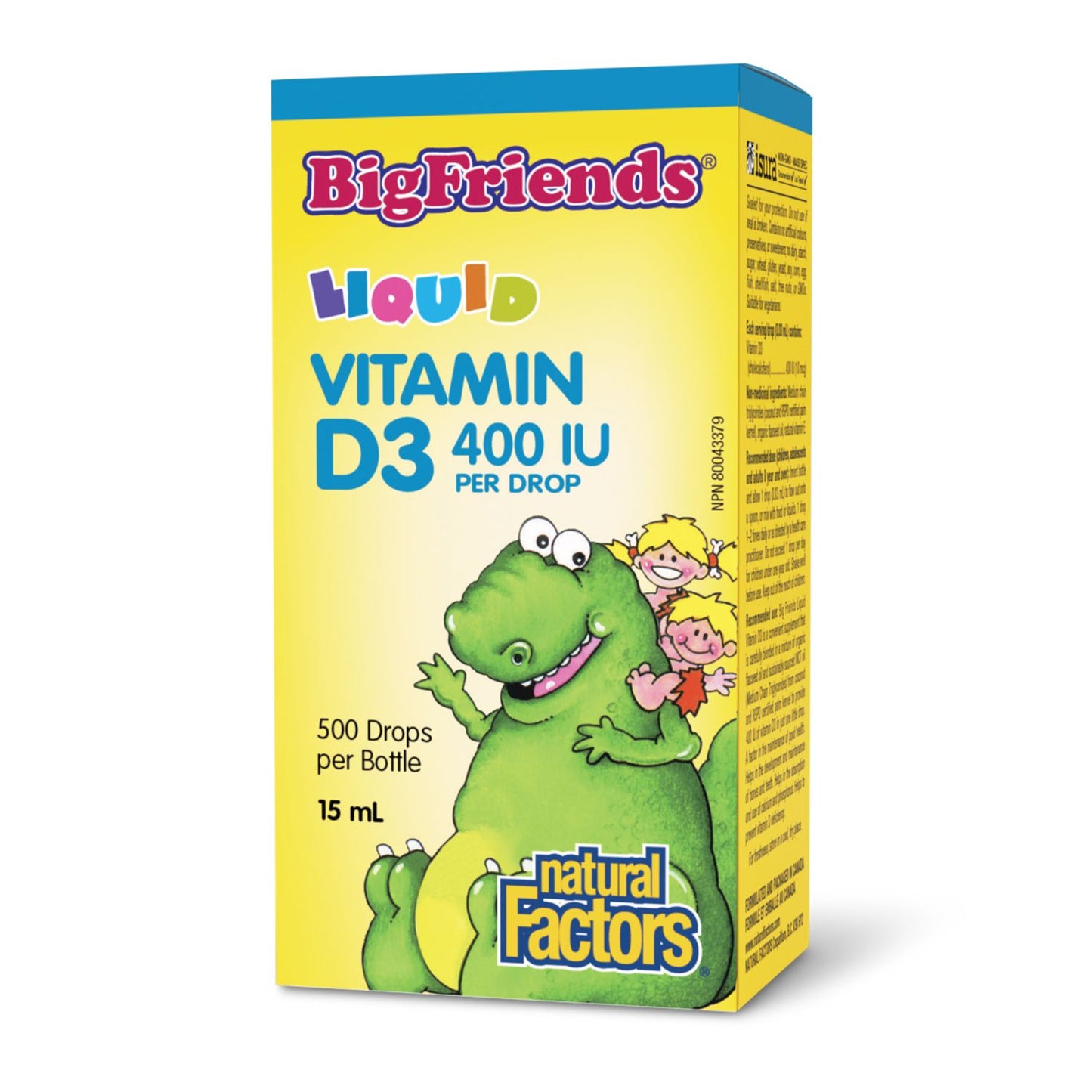 Natural Factors Big Friends Liquid Vitamin D3 400IU (15ml)