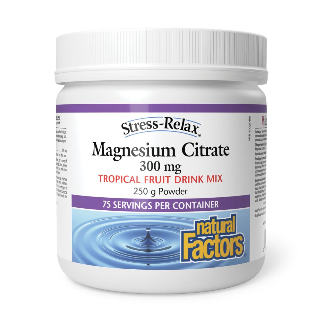 Natural Factors Stress-Relax Magnesium Powder - Tropical (250g) - Lifestyle Markets