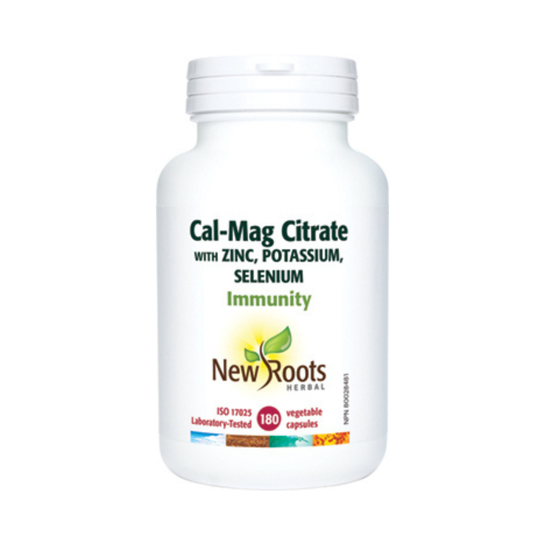 New Roots Cal-Mag Citrate w/ Zinc, Potassium, Selenium (180 VCaps) - Lifestyle Markets