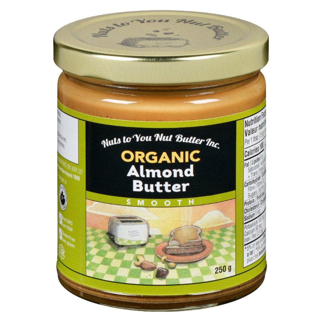 Nuts to You Organic Almond Butter - Smooth (250g) - Lifestyle Markets