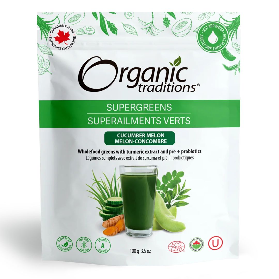 Organic Traditions Supergreens Cucumber Melon (100g)