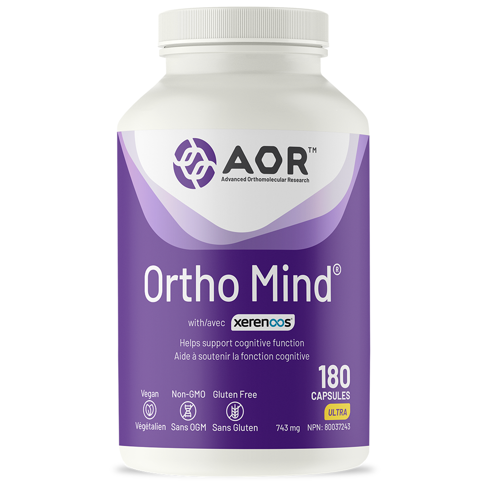 AOR Ortho Mind supplement bottle on a white background