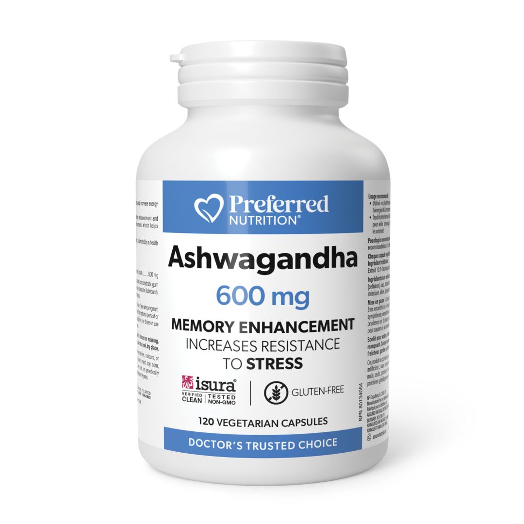 Preferred Nutrition Ashwagandha 600mg (120 VCaps) - Lifestyle Markets