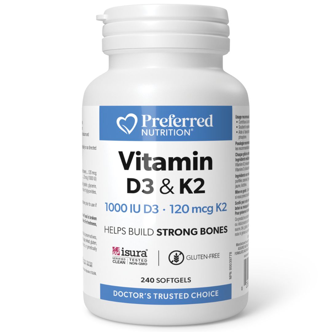 Preferred Nutrition Vitamin D3 & K2 Softgels