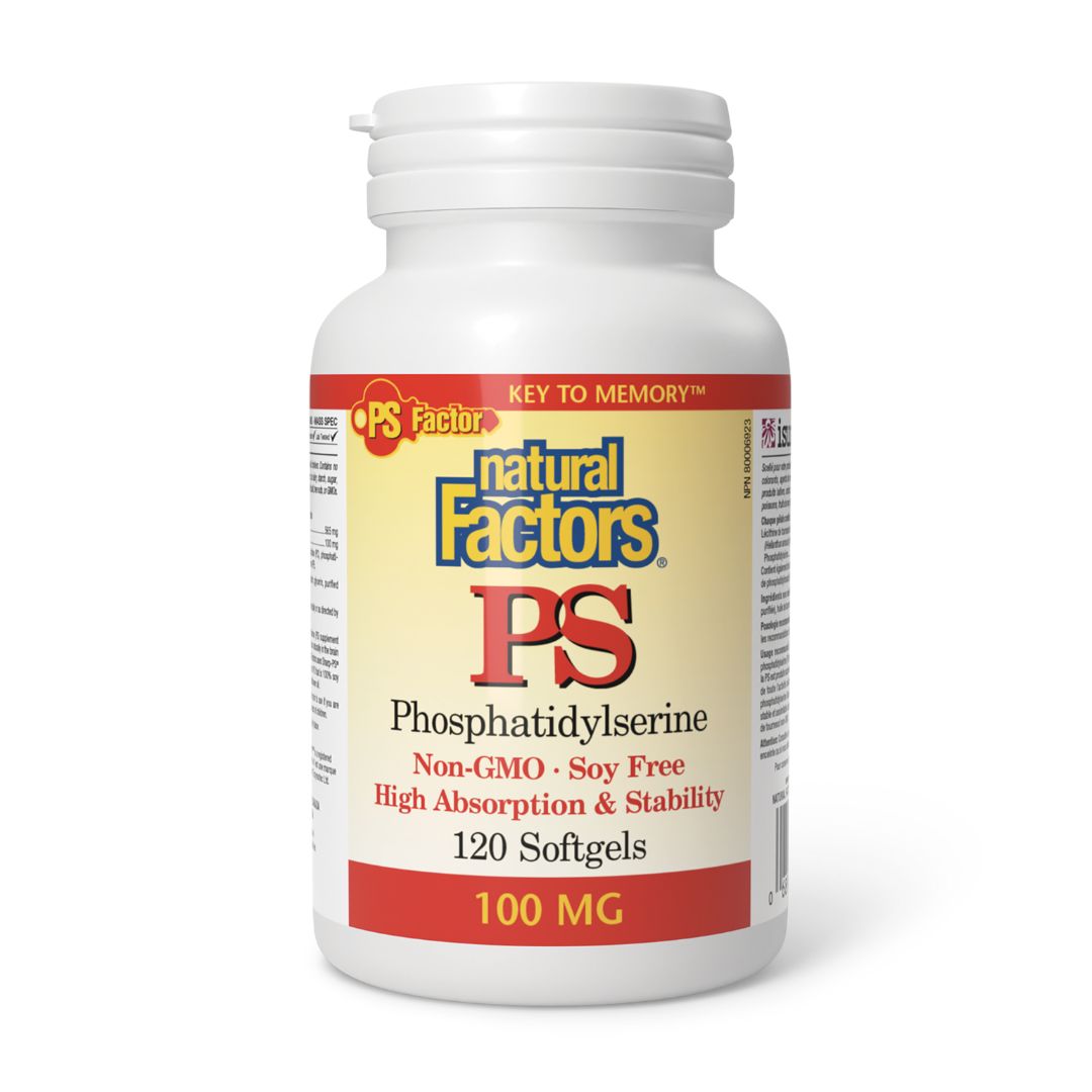 Natural Factors PS Phosphatidylserine (100mg) (120 SoftGels) - Lifestyle Markets