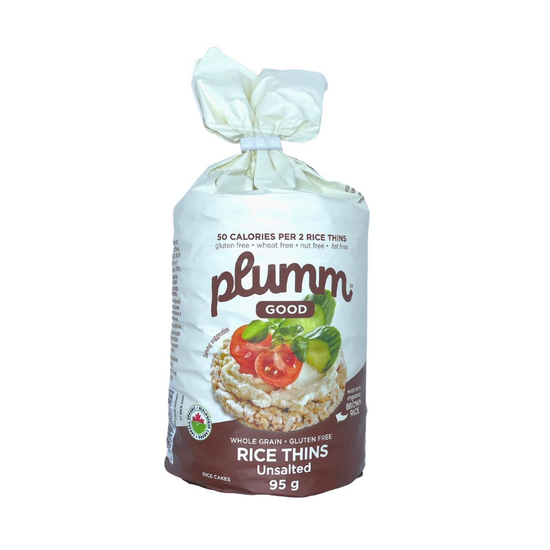 Plum M Good Brown Rice Thins Unsalted (95g) - Lifestyle Markets
