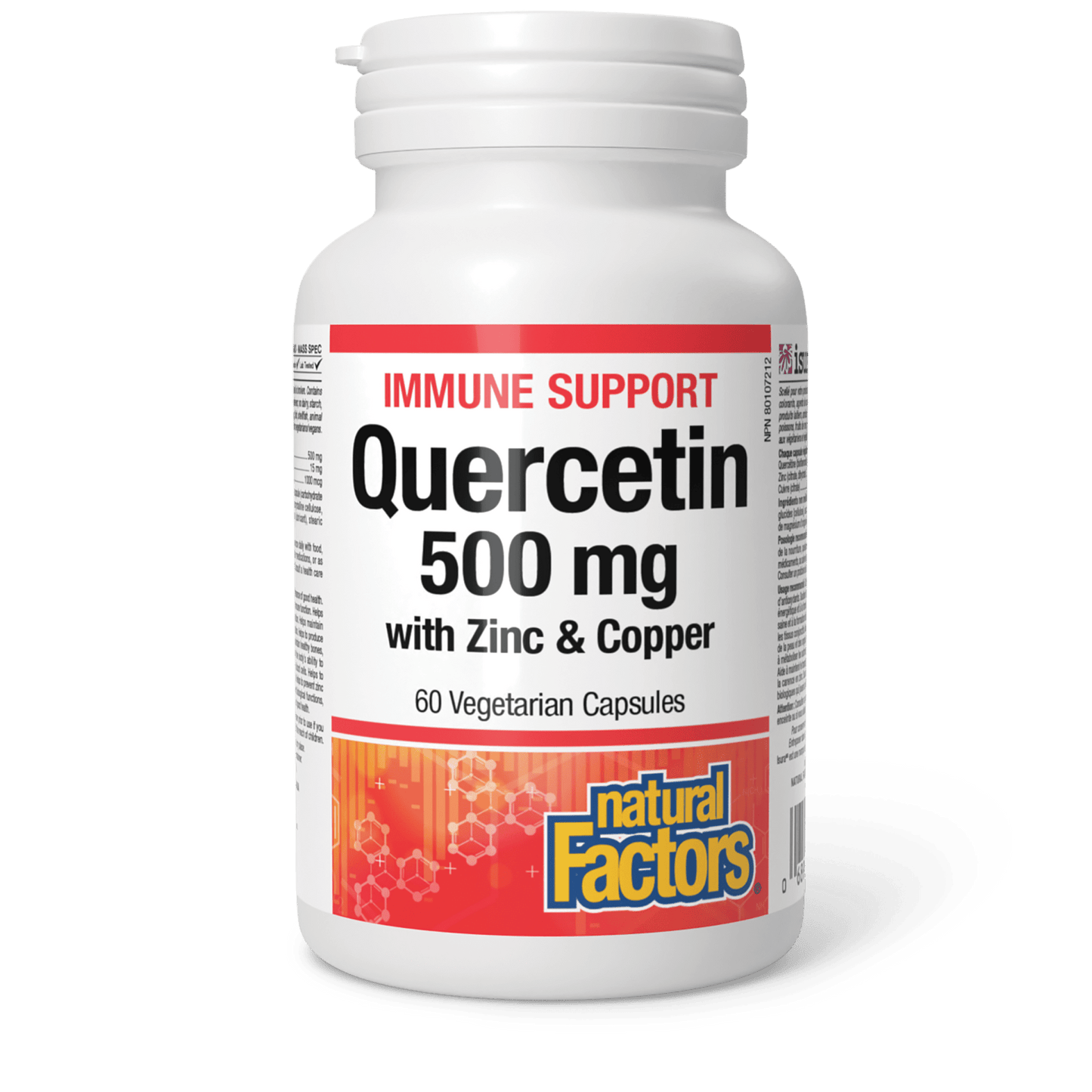 Natural Factors Quercetin 500mg w/ Zinc & Copper (60 VCaps)