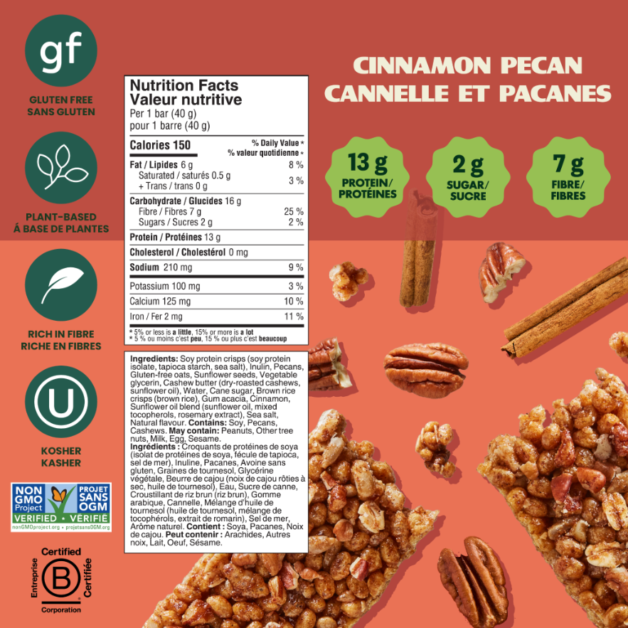 Simply Protein Bar - Crispy Cinnamon Pecan (40g) - Lifestyle Markets