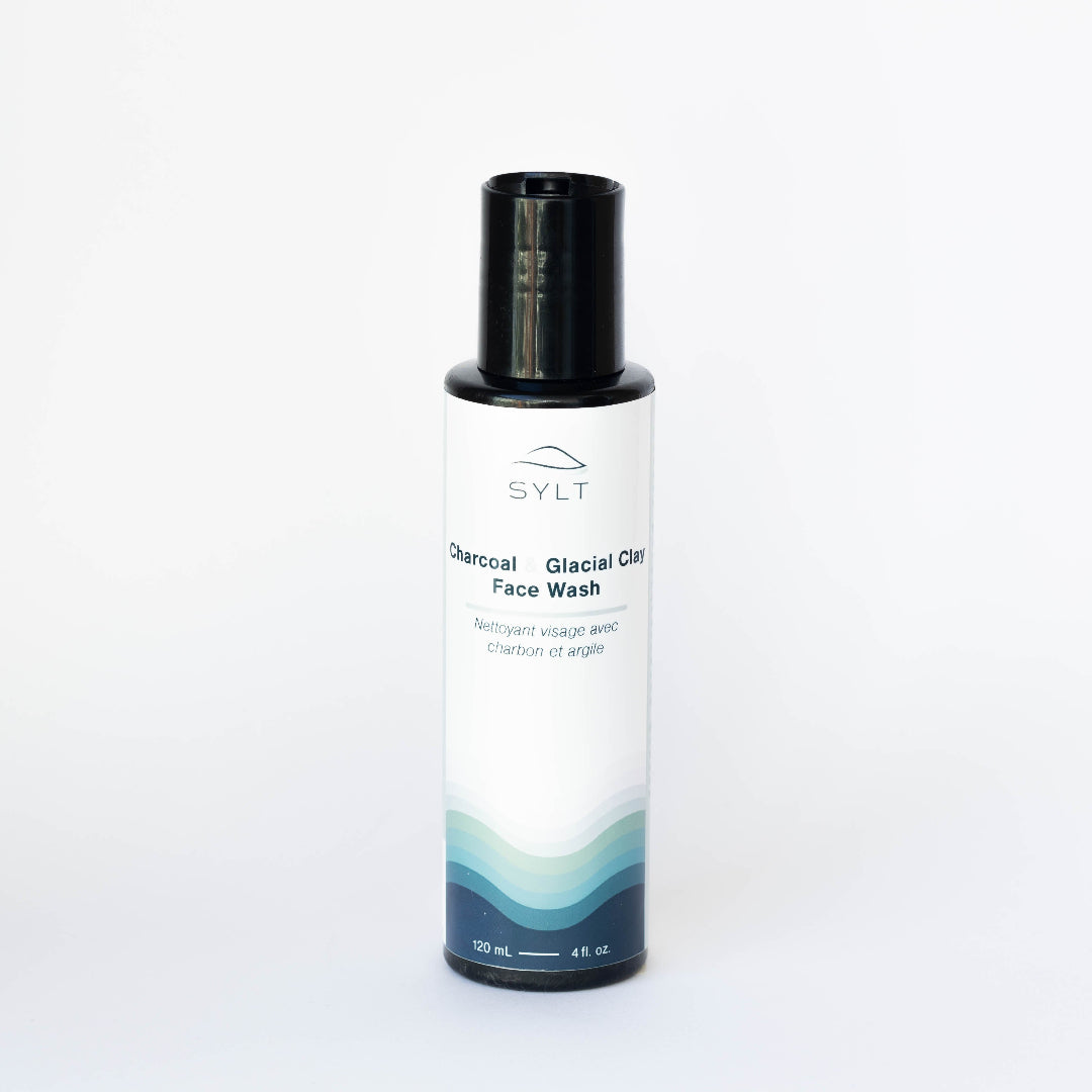 Sylt Charcoal Glacial Clay Face Wash bottle on a white background