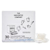 Box of The Unscented Company dishwasher tabs with some tabs displayed in front on a white background.
