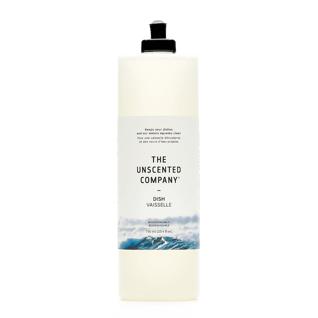 Dish soap bottle from 'The Unscented Company' on a white background