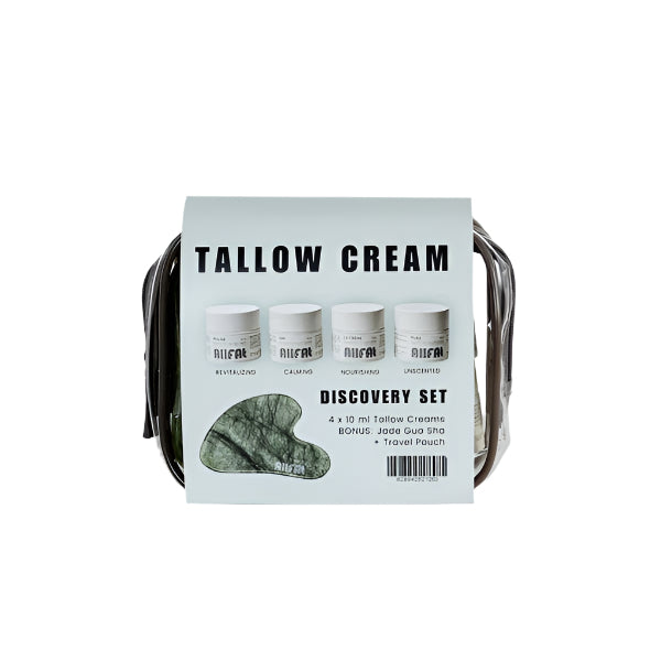 Tallow cream discovery set packaging on a white background