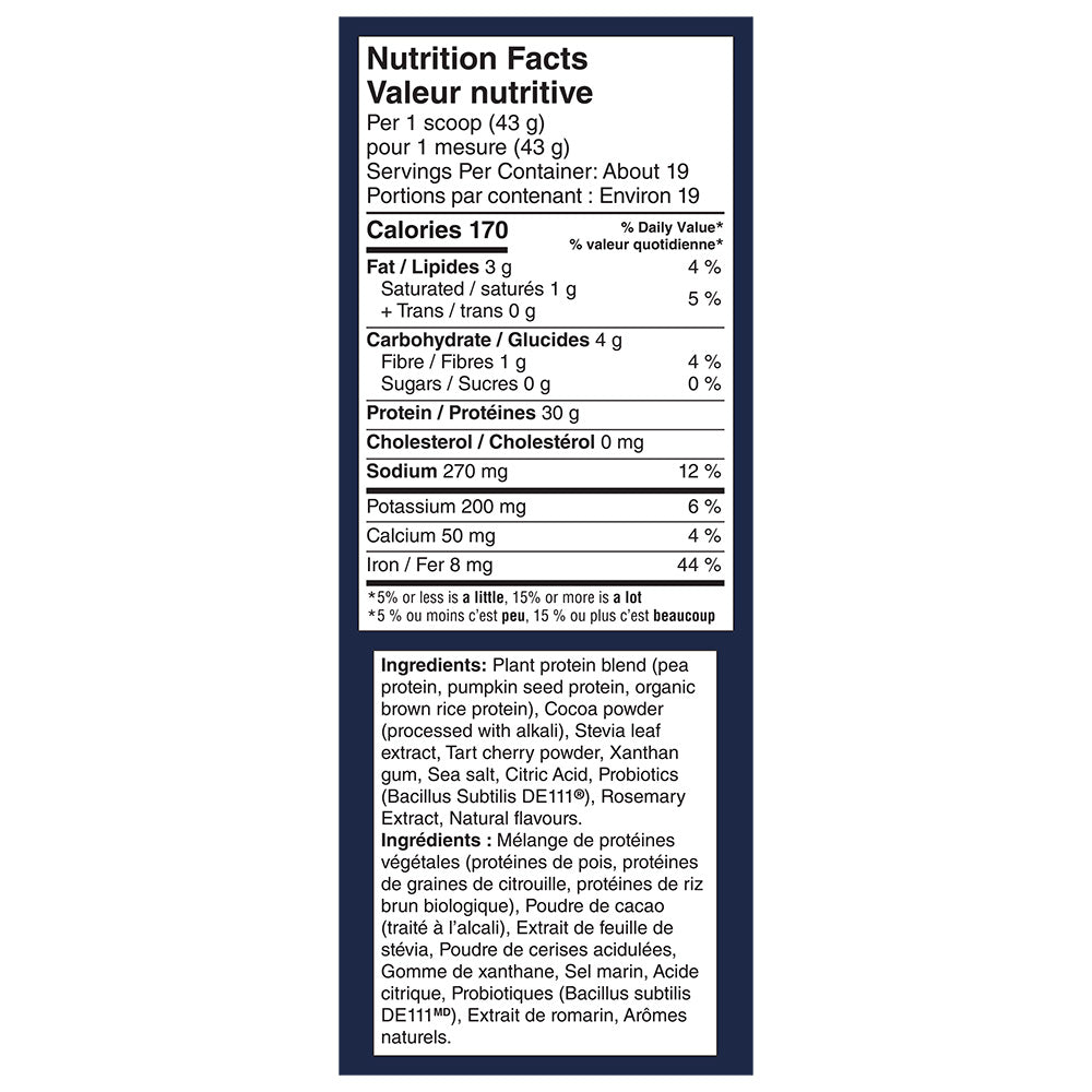Nutrition facts label on a white background