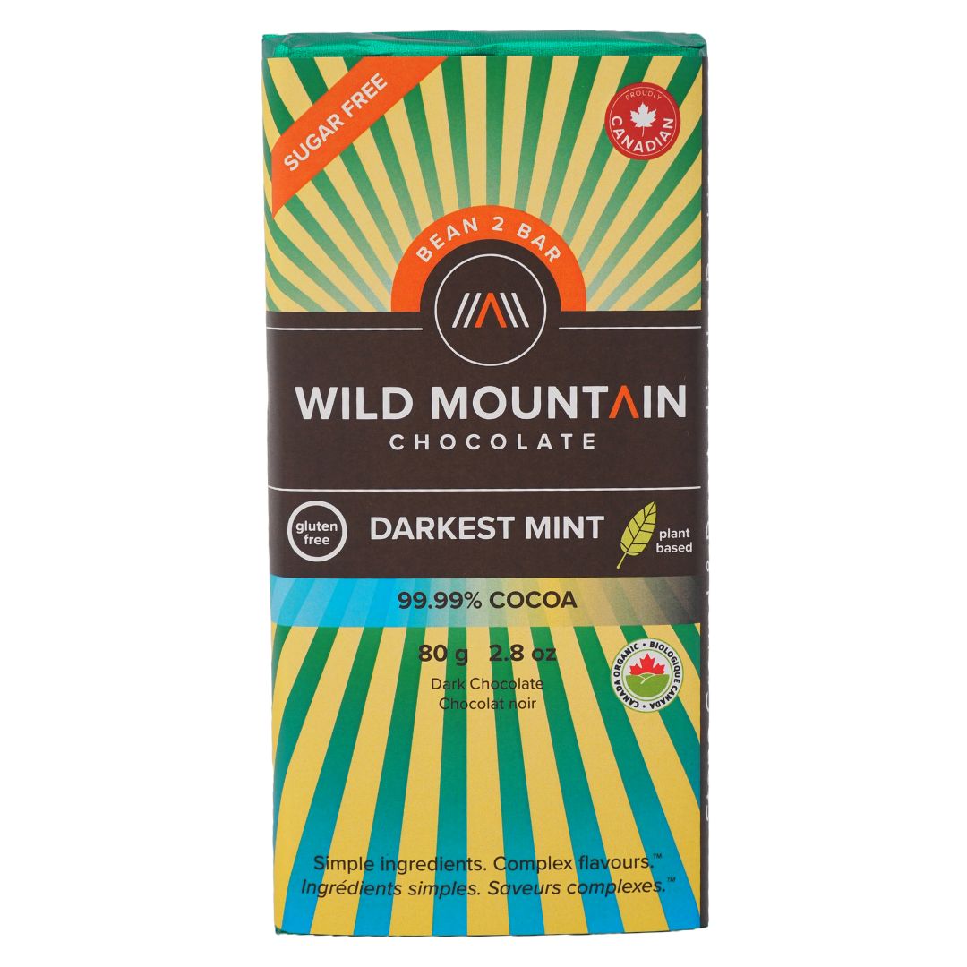 Wild Mountain Chocolate - 99.9% Cocoa Darkest Mint (85g)