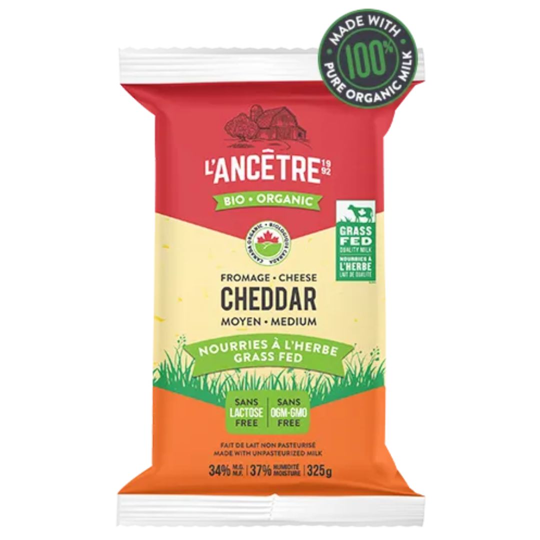 L'Ancetre Organic Medium Cheddar (325g) - Lifestyle Markets