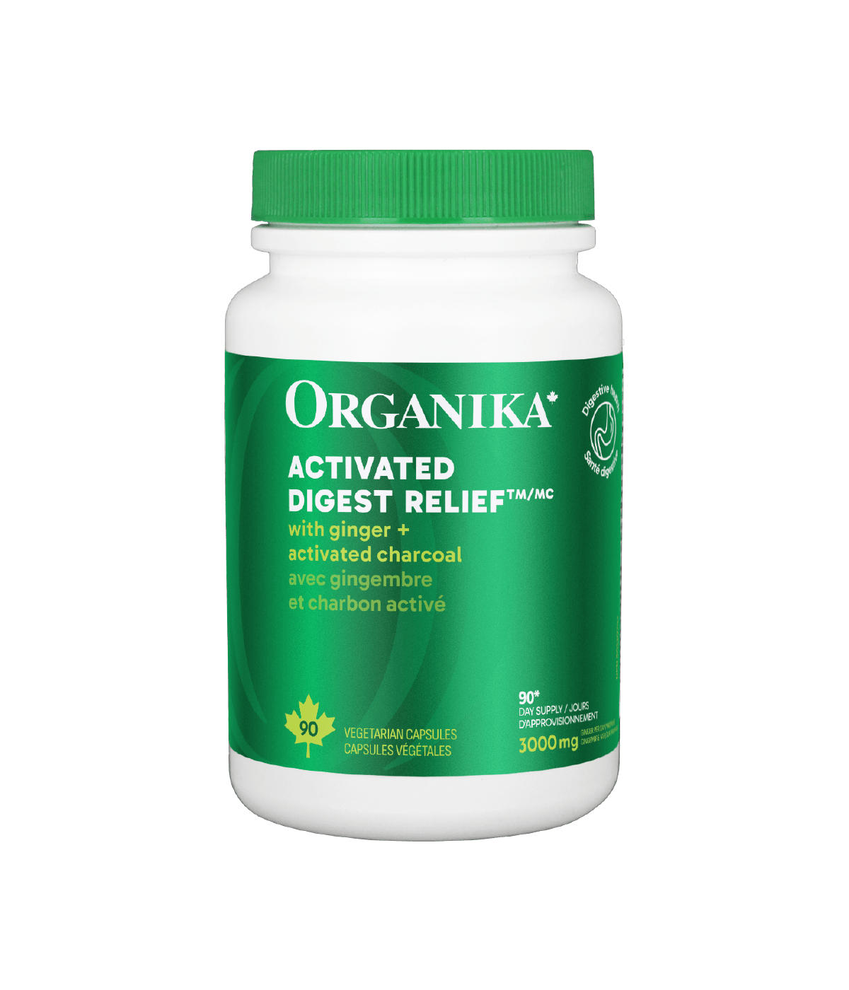 Organika Digest Relief Ginger & Activated Charcoal (90 VCaps)