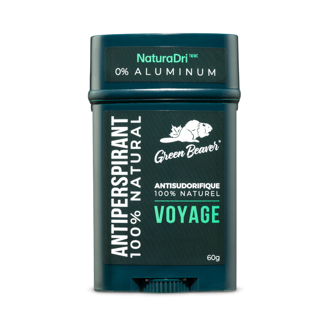 Green Beaver antiperspirant stick on a white background