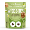Packaging of Wise Bites soft mini cookies with a green background and owl design.