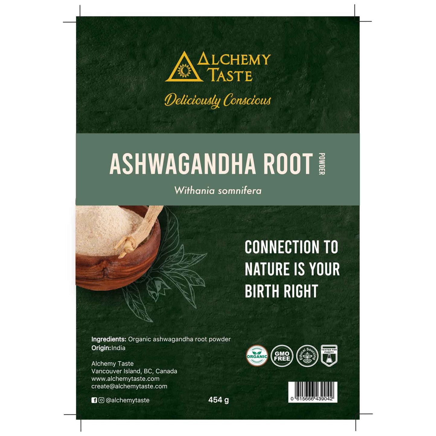 Alchemy Taste Ashwagandha Powder (454g)