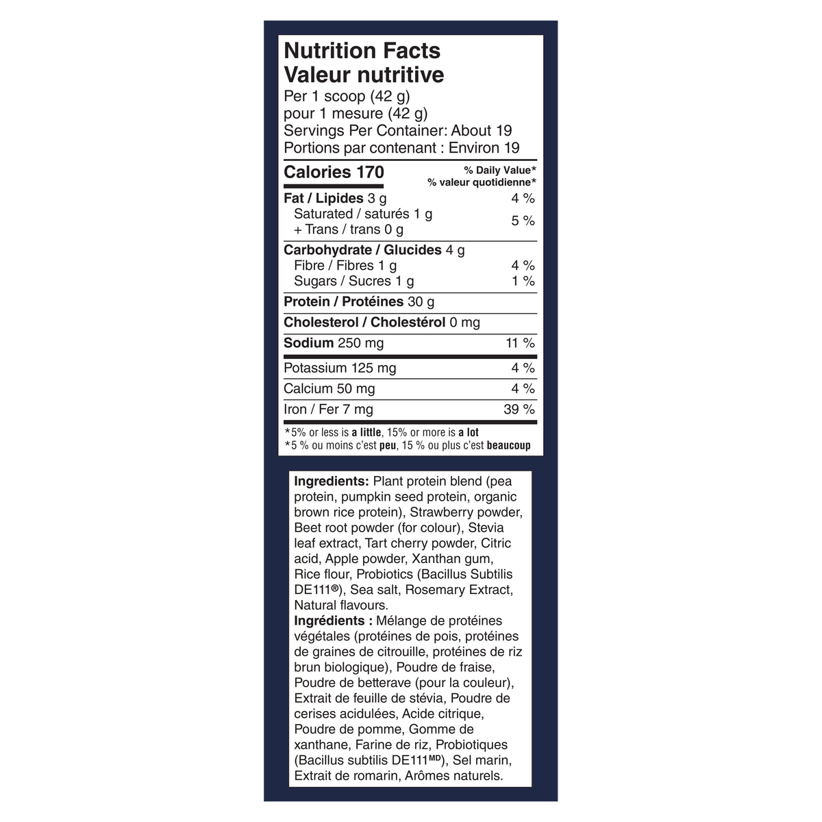 Nutrition facts label on a green background