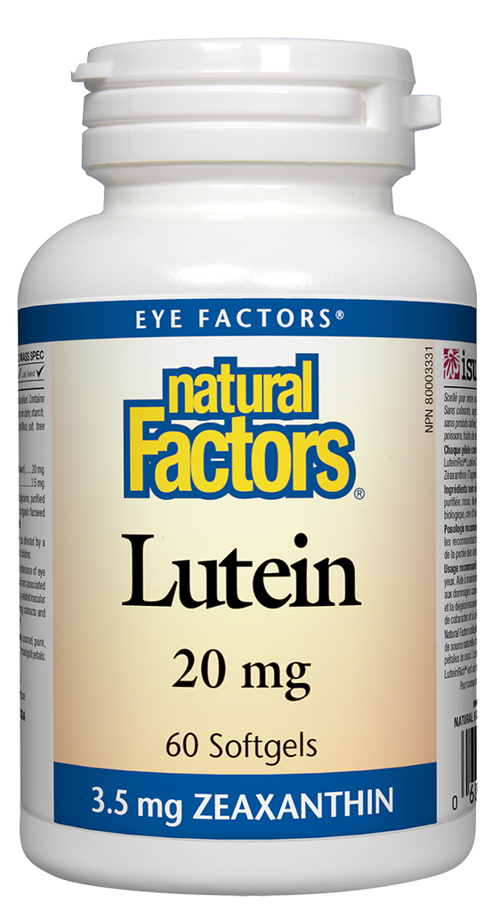 Natural Factors Lutein (20mg) (60 SoftGels) - Lifestyle Markets