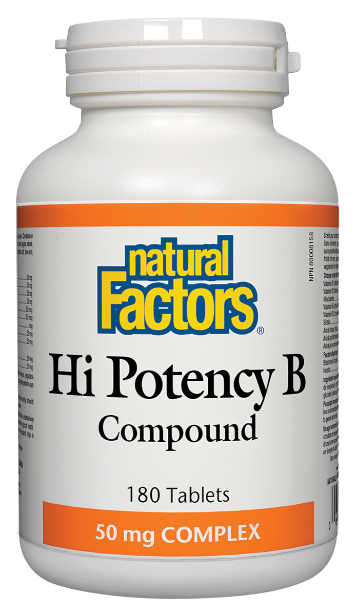 Natural Factors Hi-Potency B Compound (180 Tablets) - Lifestyle Markets