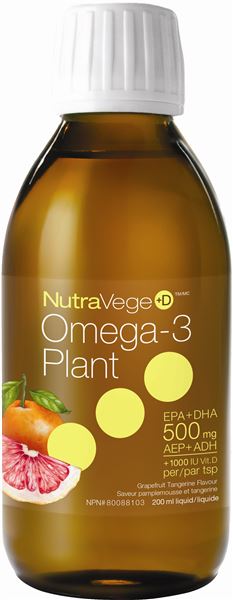 NutraVege Omega-3 + D - Grapefruit/Tangerine (200ml) - Lifestyle Markets