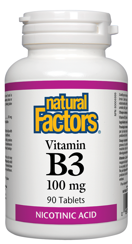 Natural Factors Vitamin B-3 (100mg) (90 Tablets) - Lifestyle Markets