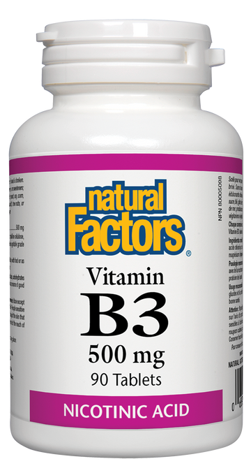 Natural Factors Vitamin B-3 (500mg) (90 Tablets) - Lifestyle Markets