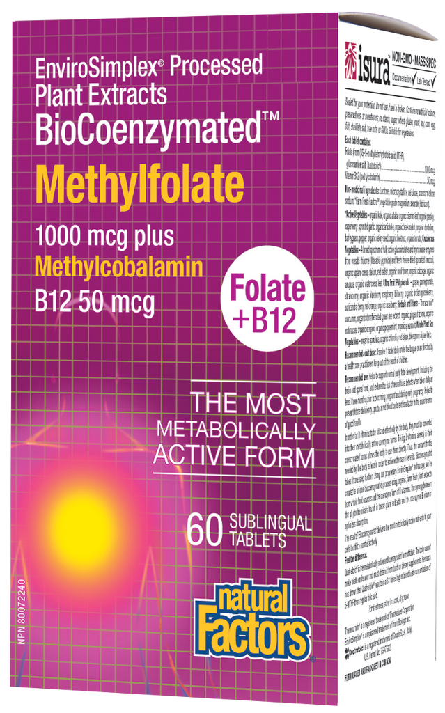 Natural Factors Methylfolate 1000 mcg Plus Methyl B12 50 mcg (60 Tablets) - Lifestyle Markets