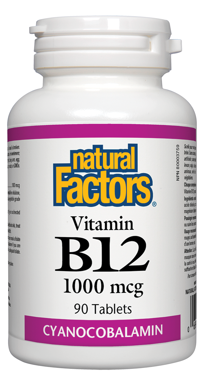 Natural Factors B12 (1000mcg) (90 Tablets) - Lifestyle Markets