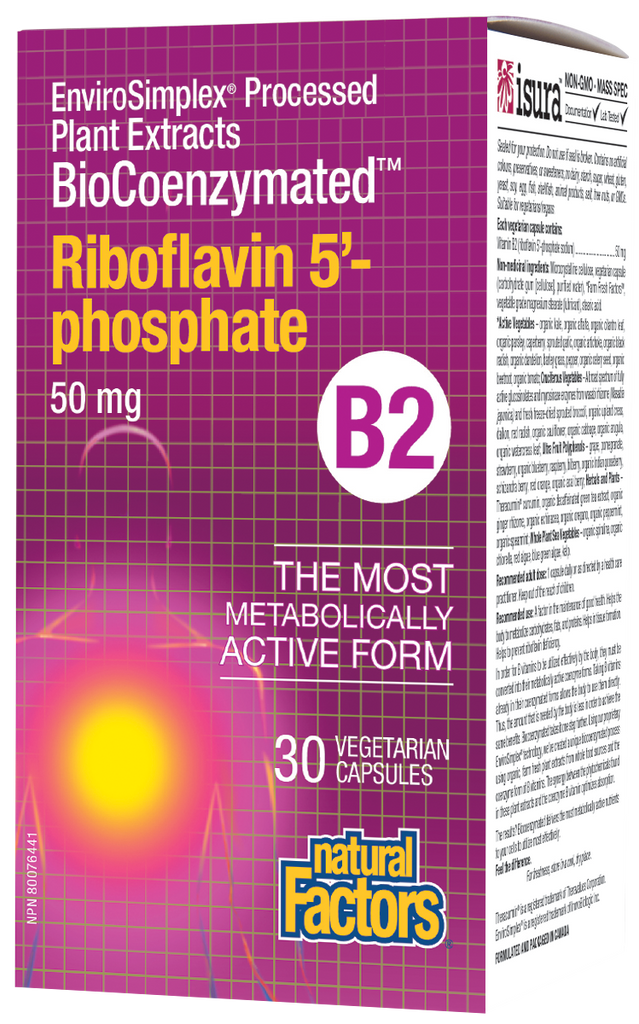 Natural Factors BioCoenzymated Riboflavin 5 Phosphate 50 mg (30 VCaps) - Lifestyle Markets