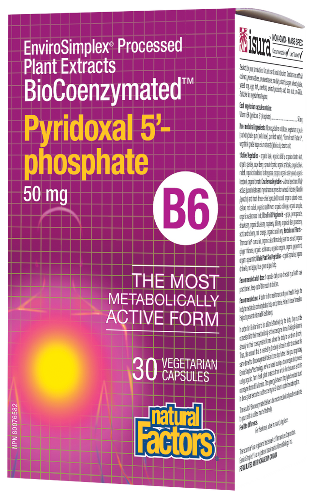 Natural Factors Pyridoxal 5 Phosphate 50 mg (B-6) (30 VCaps) - Lifestyle Markets