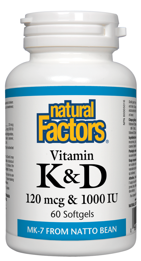 Natural Factors Vitamin K & D (60 SoftGels) - Lifestyle Markets