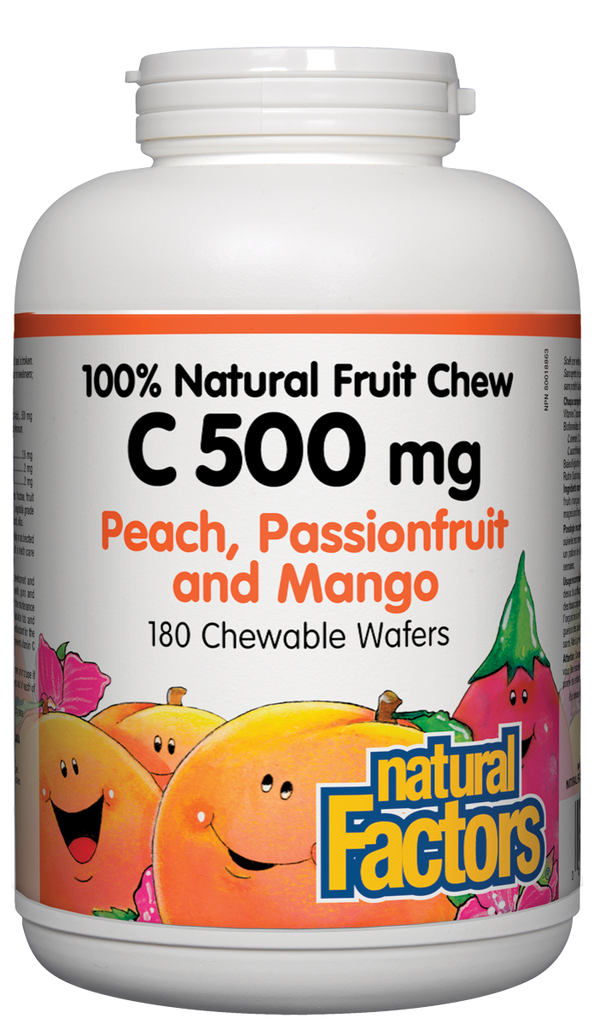 Natural Factors Vitamin C Chews - Peach/Passionfruit/Mango (180 Tabs) - Lifestyle Markets