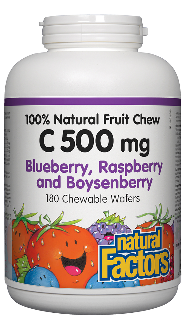Natural Factors Vitamin C Chewables Blueb/Rasp/Boysenberry (180 Tabs) - Lifestyle Markets