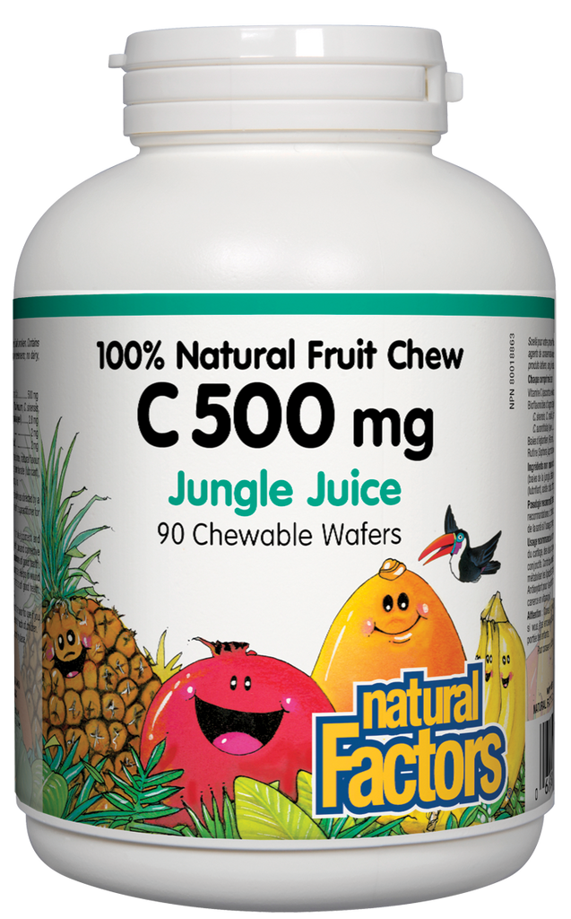 Natural Factors Natural Fruit Chew C (500mg) Jungle Juice (90 Chewables) - Lifestyle Markets